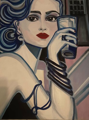 Manhattan cocktail by Zigou, Painting for Sale on Singulart
