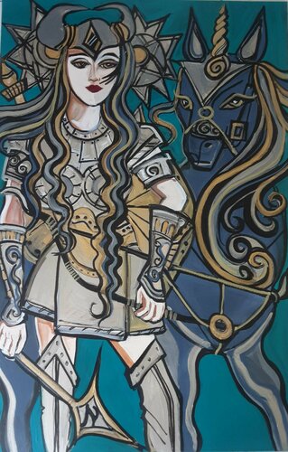 Phoebe l'amazone by Zigou, Painting for Sale on Singulart