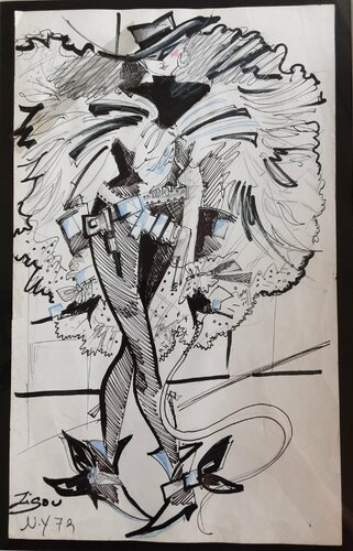amazone-ange in NEWYORK by Zigou, Work on Paper for Sale on Singulart