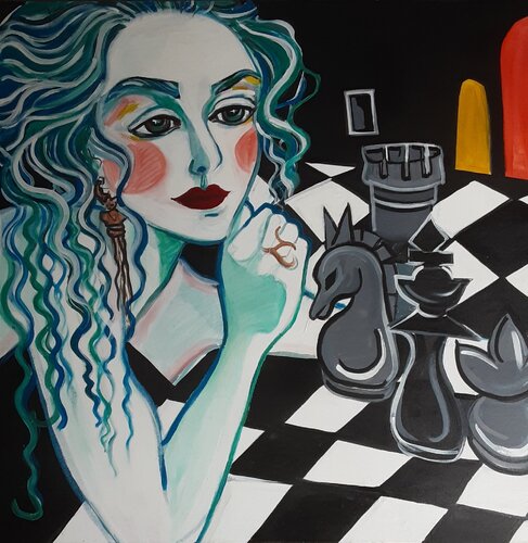 le jeu slave de la dame par Zigou, Peinture en vente sur Singulart