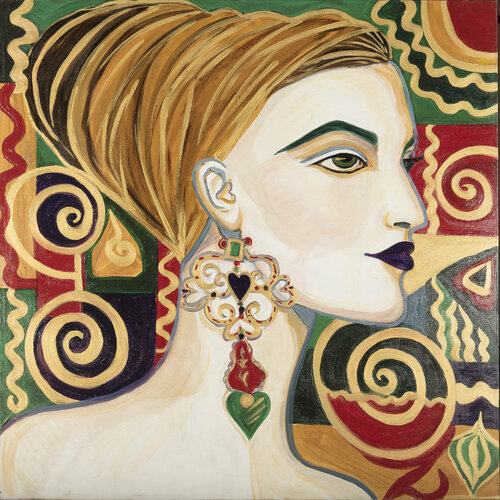femme au bandeau par Zigou, Peinture en vente sur Singulart