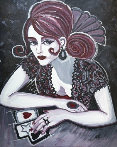 tarot readerlady by Zigou, Painting for Sale on Singulart