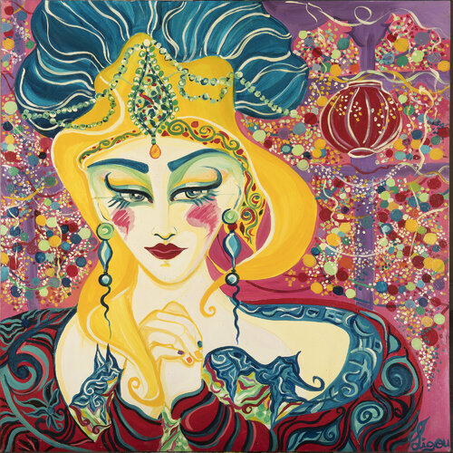 divinité Pékinoise ou fiesta pekinoise par Zigou, Peinture en vente sur Singulart