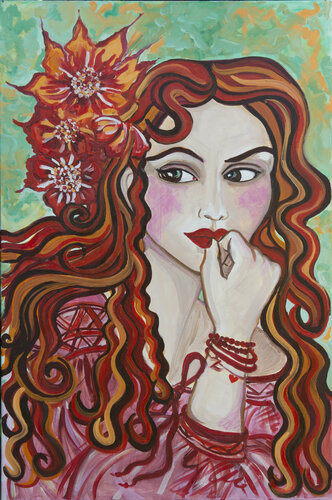 mademoiselle patchouli par Zigou, Peinture en vente sur Singulart