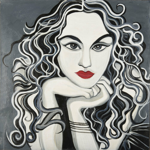 Norah Jones portrait par Zigou, Peinture en vente sur Singulart