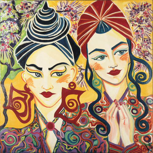 LES soeursWongli par Zigou, Peinture en vente sur Singulart