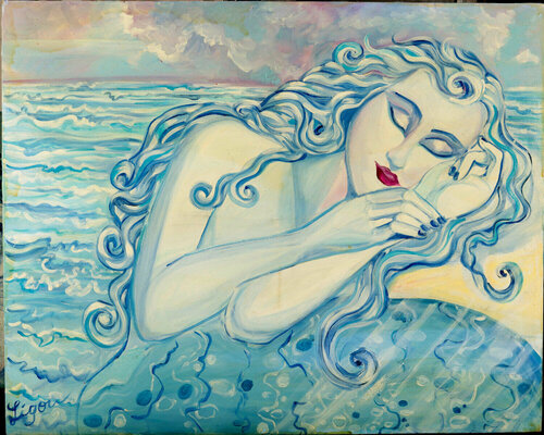 La Sirène endormie par Zigou, Peinture en vente sur Singulart