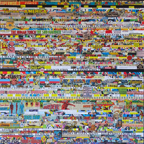 vintage comics lines by Marion Moulin, Painting for Sale on Singulart
