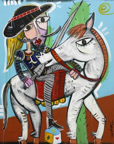 Don Chisciotte a Cavallo van Alessandro Siviglia, Schilderij te koop op Singulart