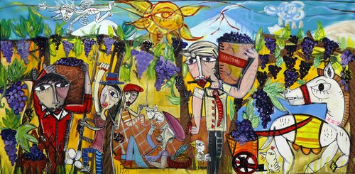 Agricoltori in Vendemmia van Alessandro Siviglia, Schilderij te koop op Singulart