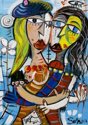 L'abbraccio al Femminile di Alessandro Siviglia, Pittura in vendita su Singulart