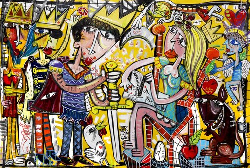 I Tre Re e la Regina Scalza di Alessandro Siviglia, Pittura in vendita su Singulart