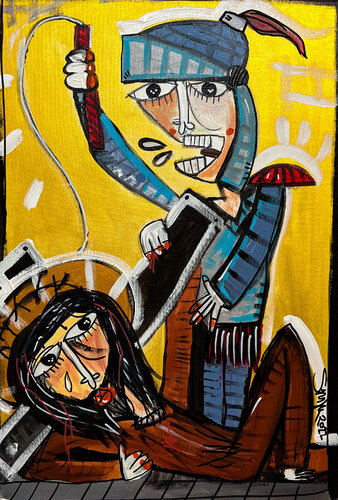 Via Crucis - Stazione III di Alessandro Siviglia, Pittura in vendita su Singulart