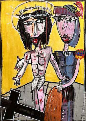 Via Crucis - Stazione X di Alessandro Siviglia, Pittura in vendita su Singulart