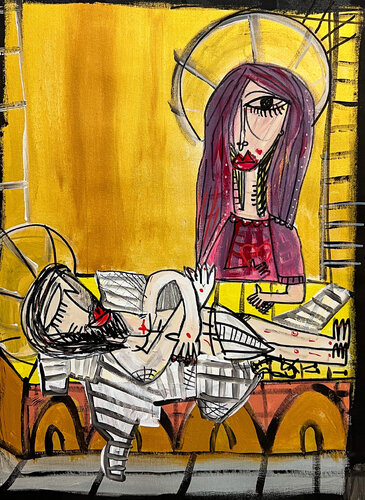 Via Crucis - Stazione XIIII van Alessandro Siviglia, Schilderij te koop op Singulart