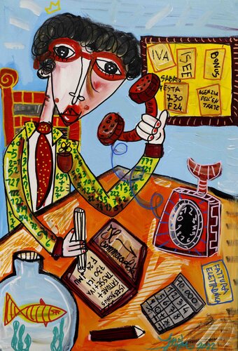 Il Re Commercialista van Alessandro Siviglia, Schilderij te koop op Singulart