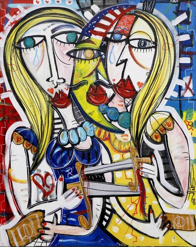 Donne che si pugnalano di Alessandro Siviglia, Pittura in vendita su Singulart