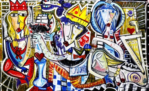 La Reina, El Rey y Las Prostitutas van Alessandro Siviglia, Schilderij te koop op Singulart