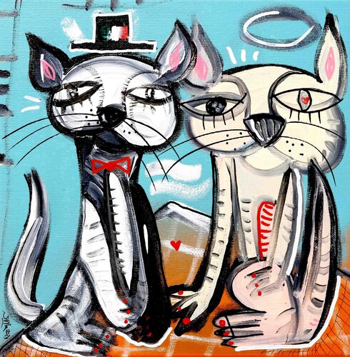 Gatti a Nozze di Alessandro Siviglia, Pittura in vendita su Singulart