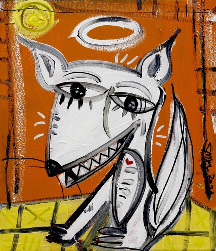 Crazy Dog Beak van Alessandro Siviglia, Schilderij te koop op Singulart