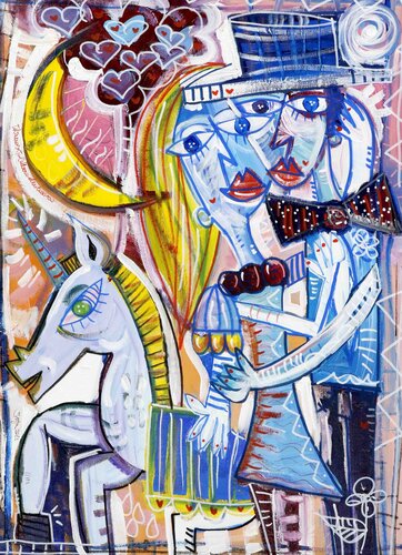 Ti bacio sotto l'albero dei Cuori van Alessandro Siviglia, Schilderij te koop op Singulart