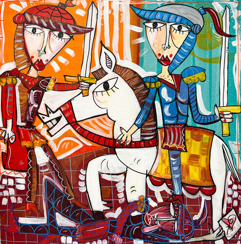Avanti un Altro by Alessandro Siviglia, Painting for Sale on Singulart