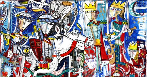 Battaglia tra Cavalieri van Alessandro Siviglia, Schilderij te koop op Singulart