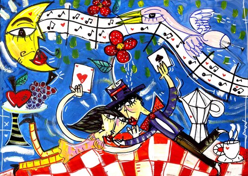 Il Bacio degli Sposi van Alessandro Siviglia, Schilderij te koop op Singulart