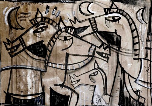 Angry Horses van Alessandro Siviglia, Schilderij te koop op Singulart