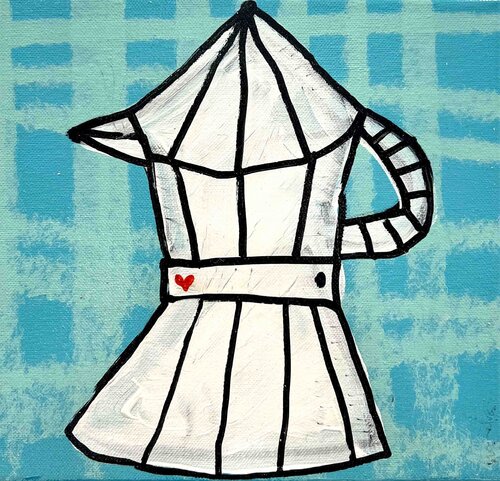 La Caffettiera Turchese van Alessandro Siviglia, Schilderij te koop op Singulart