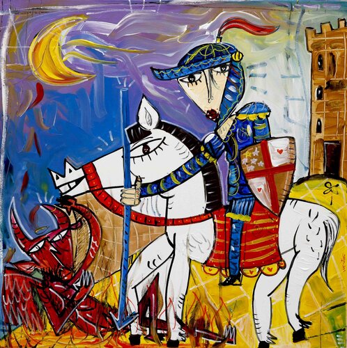 San Giorgio Vittorioso van Alessandro Siviglia, Schilderij te koop op Singulart
