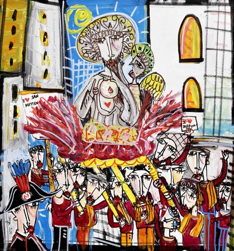 La Processione di San Matteo di Alessandro Siviglia, Pittura in vendita su Singulart