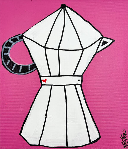 Caffettiera Fucsia van Alessandro Siviglia, Schilderij te koop op Singulart