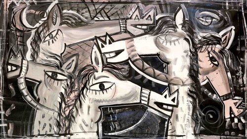 Cavalli Intrecciati par Alessandro Siviglia, Peinture en vente sur Singulart