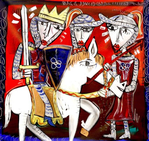 Il Re con gli Scudieri by Alessandro Siviglia, Painting for Sale on Singulart