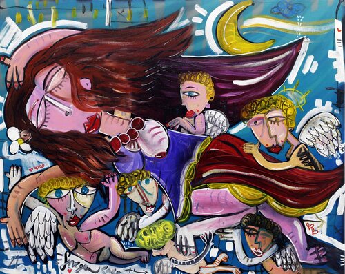 Psiche tra i Venti Zefiri di Alessandro Siviglia, Pittura in vendita su Singulart