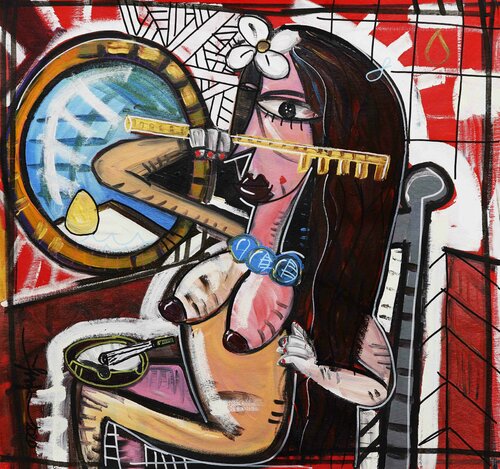 Donna che si pettina di Alessandro Siviglia, Pittura in vendita su Singulart