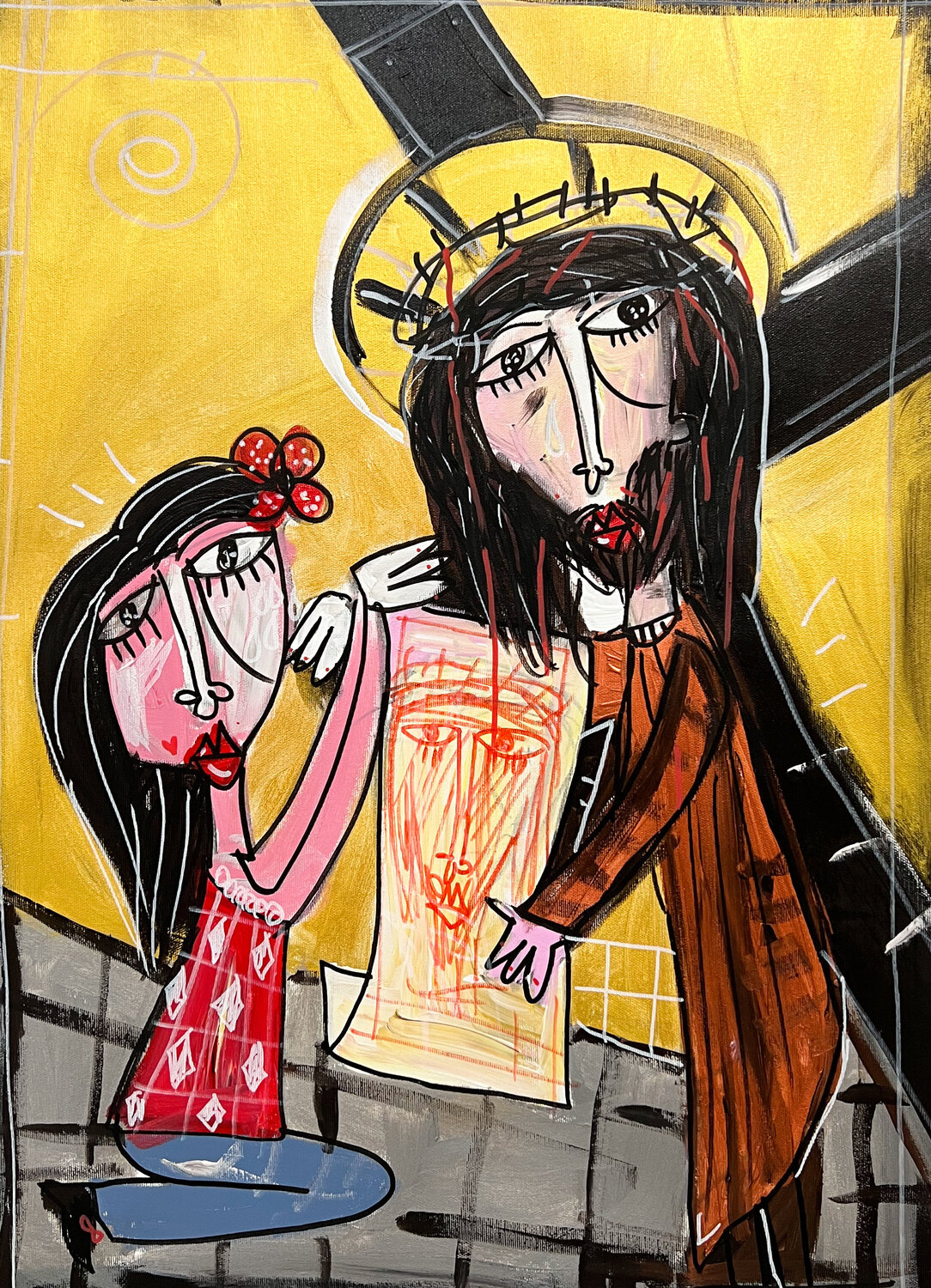 Via Crucis - Stazione VI Alessandro Siviglia Originalgemälde zu verkaufen