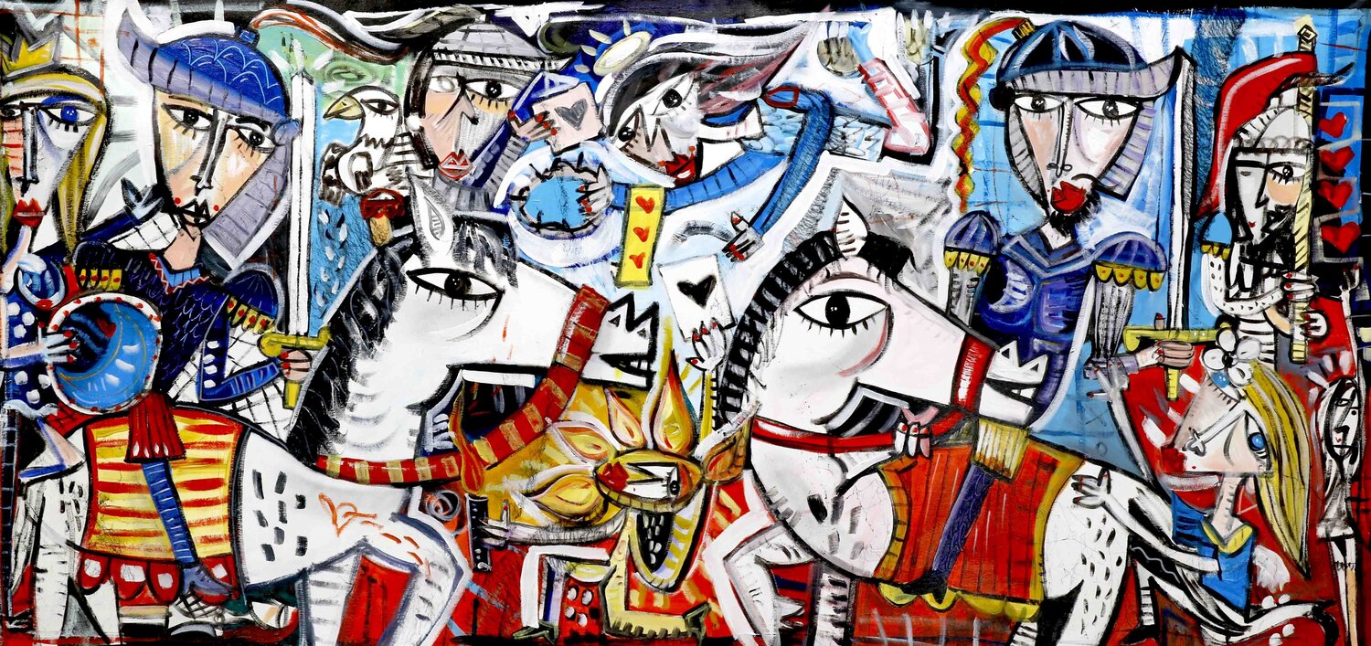 Gli Eroi che Salvarono Siracusa Alessandro Siviglia Peinture originale à vendre