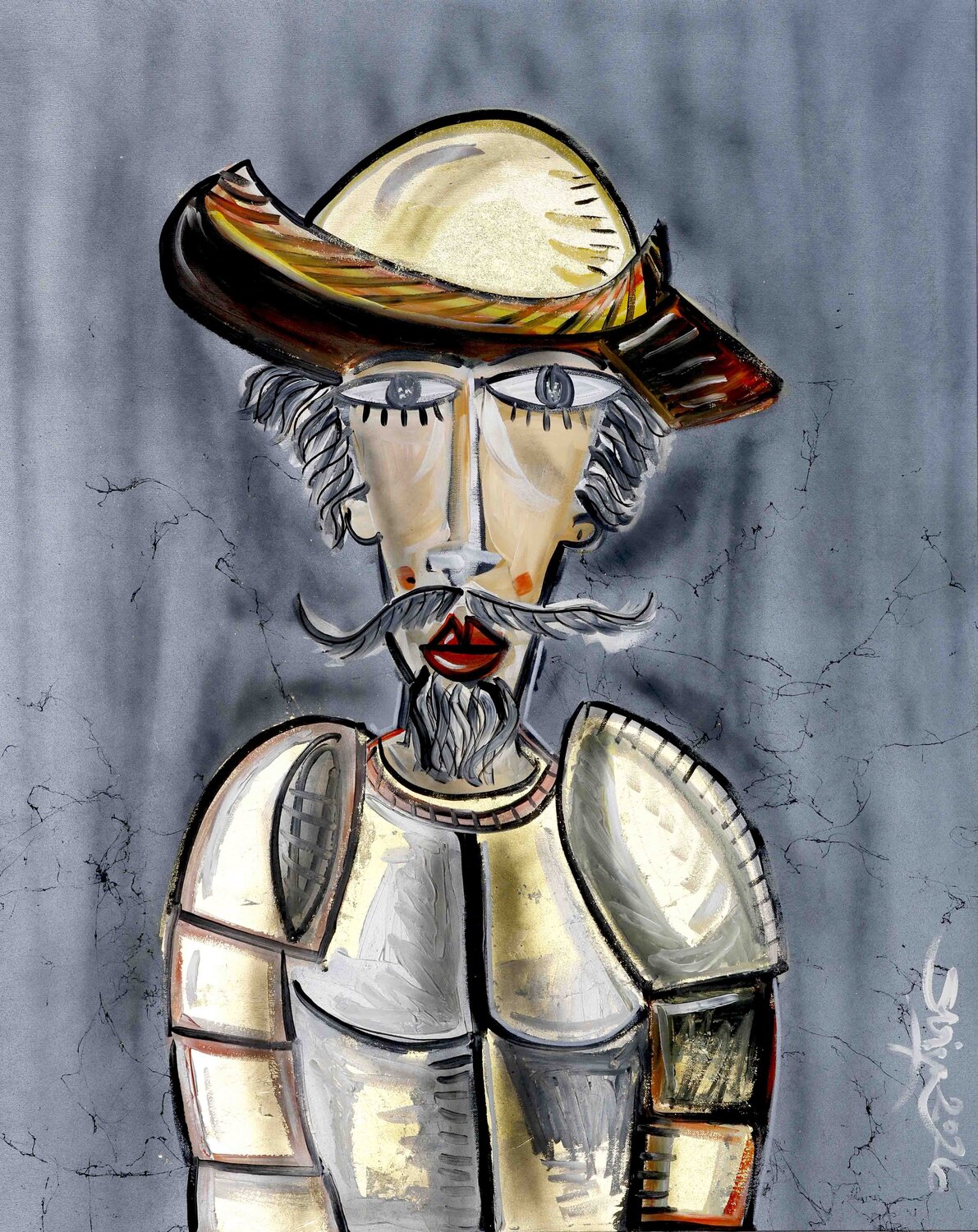 Ritratto di Don Chisciotte Alessandro Siviglia Origineel schilderij te koop