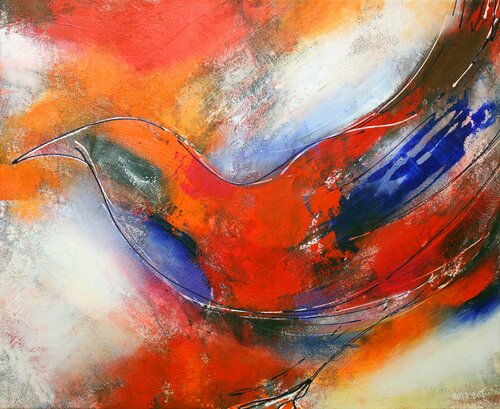 Vogel Abstract 15-01 by Wil Lof, Painting for Sale on Singulart