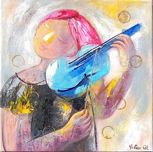 Violon bleu von Yutao Ge, Malerei kaufen auf Singulart