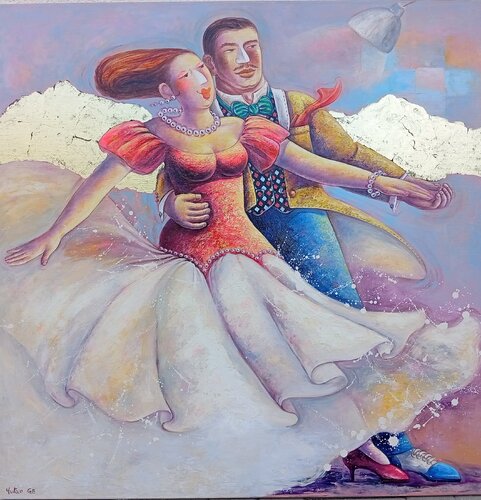 Valse ( ailes dorées) van Yutao Ge, Schilderij te koop op Singulart