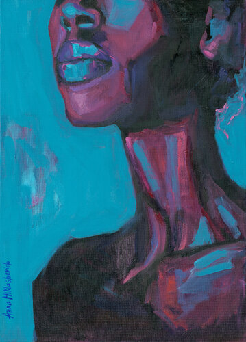 Neona - Contemporary African-American Figurative Portrait par Anna Miklashevich, Édition en vente sur Singulart