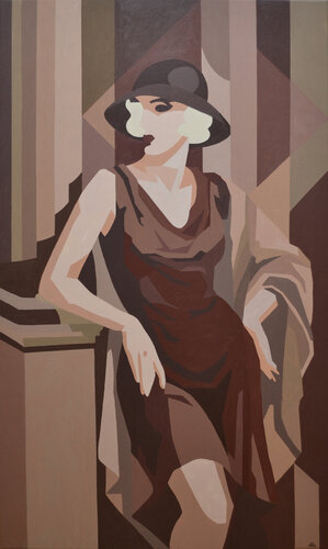 She felt the officer's gaze on her par Dorota Kwiatkowska, Peinture en vente sur Singulart