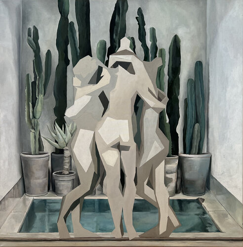 Trzy Gracje przed kąpielą by Dorota Kwiatkowska, Painting for Sale on Singulart