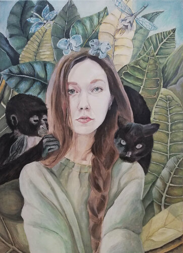 Me as Frida par Dorota Kwiatkowska, Peinture en vente sur Singulart