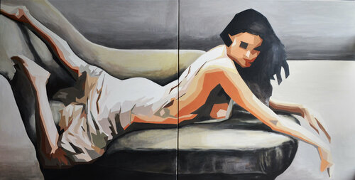 Chcę tylko leżeć i pachnieć van Dorota Kwiatkowska, Schilderij te koop op Singulart