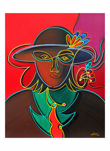 the model with red tie van Dek, Afdruk te koop op Singulart