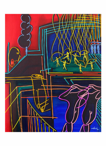 figures on stage II by Dek, Print for Sale on Singulart